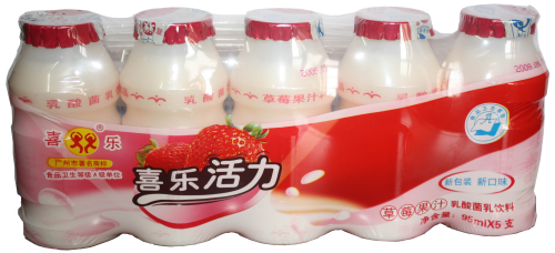 喜乐活力草莓果汁乳酸菌95ml*5